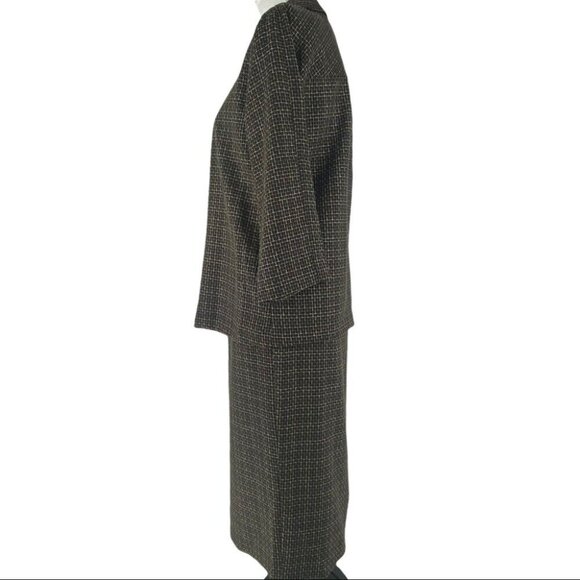 Yansi Fugel‎ Women's NWT Black Tattersall Designer Blazer Skirt Suit S-C38/2-W28 - Picture 6 of 10